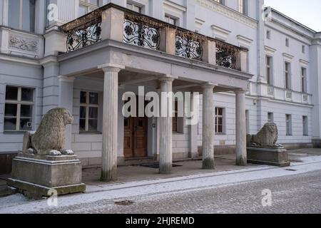 Jedlina-Zdroj, Polen - 12. Januar 2022. Projekt Riese, Schloss Jedlinka. Hier war der Sitz der nazi-Organisation Todt. Es befindet sich im Lower Stockfoto