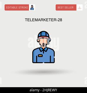 Telemarketer-28 einfaches Vektorsymbol. Stock Vektor