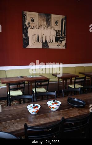 Oh La Bistrot, großartiges Restaurant in Cartagena vom französischen Küchenchef Gilles Dupart, Kolumbien Stockfoto