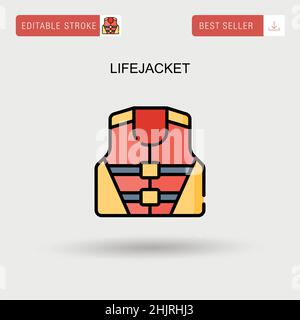 Rettungsweste einfaches Vektorsymbol. Stock Vektor