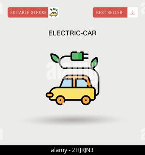 Einfaches Vektorsymbol für Elektroautos. Stock Vektor