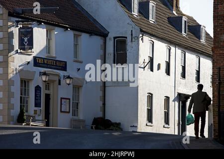 The White Hart Pub in der Stadt Caistor, West Lindsey, Lincolnshire, England Stockfoto
