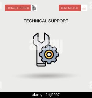 Einfaches Vektorsymbol für den technischen Support. Stock Vektor