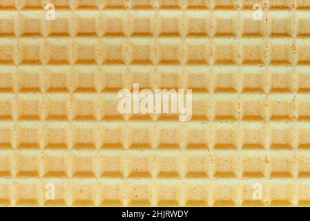 Wafer. Hintergrund der gelben Waffeln Nahaufnahme. Gebäck. Süße Stockfoto