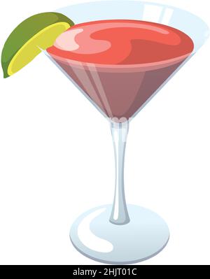 Realistisches Glas mit Cocktail isoliert auf weißem Hintergrund - Vektor-Illustration Stock Vektor