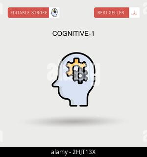 Cognitive-1 einfaches Vektorsymbol. Stock Vektor