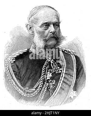 Alexander August Wilhelm von Pape, 2. Februar 1813 - 7. Mai 1895, war ein preußischer Generaloberst, Gouverneur von Berlin und Oberbefehlshaber in den Marken / Alexander August Wilhelm von Pape, 2. Februar 1813 - 7. Mai 1895, war ein preußischer Oberst General, Gouverneur von Berlin und Oberbefehlshaber in den Marken, historisch, historisch, Digital verbesserte Reproduktion eines Originals aus dem 19th. Jahrhundert / digital restaurierte Reproduktion einer Originalvorlage aus dem 19. Jahrhundert, das Originaldatum ist nicht bekannt Stockfoto