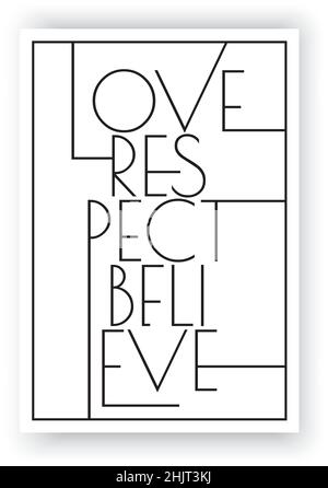 Ich liebe dieses Haus, Vektor. Wording-Design, Schriftzug. Modernes skandinavisches minimalistisches Wanddesign. Posterdesign in drei Teilen. Motivierend Stock Vektor