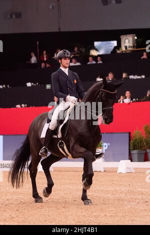 Juan Matute Guimon (ESP) mit Don Diego (HAN) während der Longines FEI Weltmeisterschaft am 29 2019. November in der Madrid Horse Week, Spanien Stockfoto