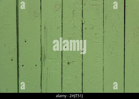 Hintergrund von parallelen Holzbrettern, grün, smaragdgrüne Farbe, Platz für Text, Copyspace Stockfoto