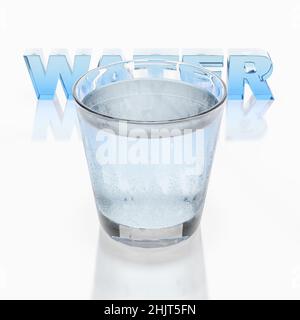 Typisches gekühltes Glas Wasser. 3D Rendern Stockfoto