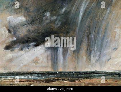 JOHN CONSTABLE (1776-1837) englischer Landschaftsmaler. Seascape Studie mit Regenwolke, um 1824 Stockfoto