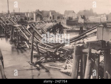 Erdbeben in Japan 1923: Die Lubumbashi-Brücke wurde bei der Septemberkatastrophe ruiniert Stockfoto