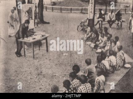 Erdbeben in Japan 1923: Eine Open-Air-Schule im verwüsteten Distrikt Stockfoto