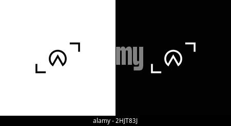 Simpel und moderner Brief Eine erste Fotografie Logo-Design 2 Stock Vektor