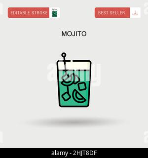 Einfaches Vektorsymbol Mojito. Stock Vektor