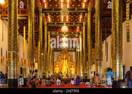 Chiang Mai, Thailand - märz 5 2018: Innerhalb des City Pillar Shrine oder San Lak Muang Tempels Stockfoto