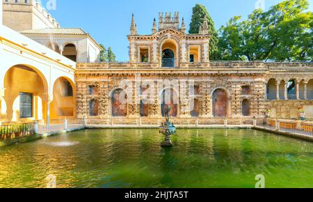 Generalife Gärten und Palast in der Alhambra in Granada, Spanien Stockfoto