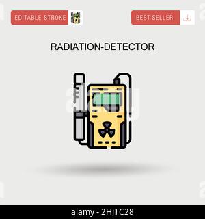 Einfaches Vektorsymbol für Strahlungsdetektor. Stock Vektor