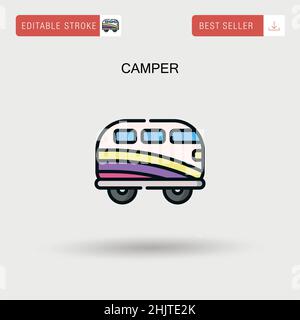 Einfaches Vektor-Symbol für Camper. Stock Vektor