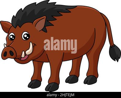 Warthog Cartoon Clipart Vektor Illustration Stock Vektor