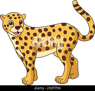 Cheetah Cartoon Clipart Vektor Illustration Stock Vektor