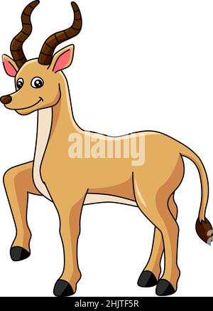 Antilope Cartoon Clipart Vektor Illustration Stock Vektor