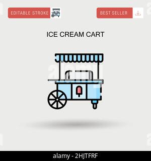 Eiswagen einfaches Vektorsymbol. Stock Vektor