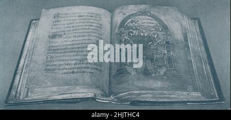 Das Buch von Kells, Trinity College, Dublin. County Dublin (1913) Stockfoto