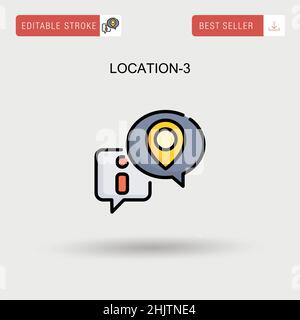Location-3 einfaches Vektorsymbol. Stock Vektor