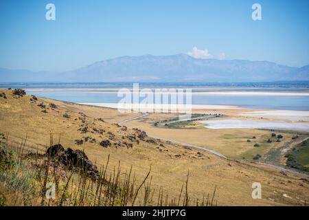 Ein Blick auf die Natur im Antelope Island State Park, Utah Stockfoto