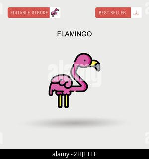 Einfaches Flamingo-Vektorsymbol. Stock Vektor