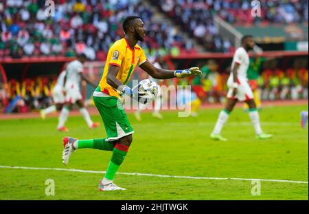 Yaoundé, Kamerun, 9. Januar 2022: Hervé Koffi aus Burkina Faso während des Kamerun gegen Burkina Faso – Afrika-Cup der Nationen im Paul Biya Stadium. Kim Price/CSM. Stockfoto