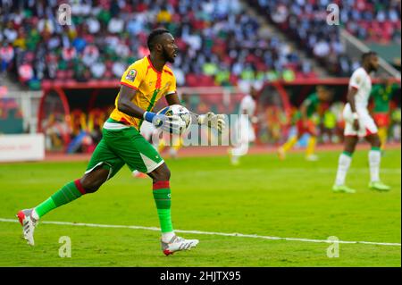 Yaoundé, Kamerun, 9. Januar 2022: Hervé Koffi aus Burkina Faso während des Kamerun gegen Burkina Faso – Afrika-Cup der Nationen im Paul Biya Stadium. Kim Price/CSM. Stockfoto