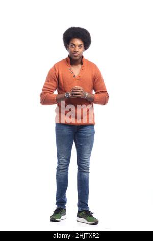 Schöne Ganzkörper glücklich schwarzen Mode Mann Stockfoto
