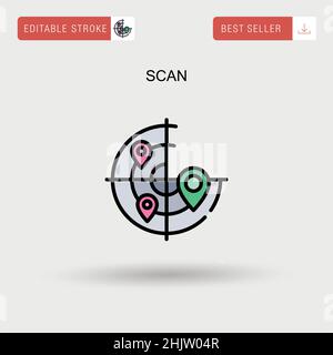 Symbol für einfaches Scannen von Vektorgrafiken. Stock Vektor