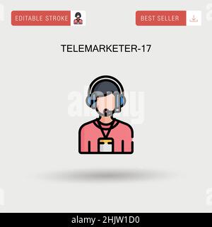 Telemarketer-17 einfaches Vektorsymbol. Stock Vektor