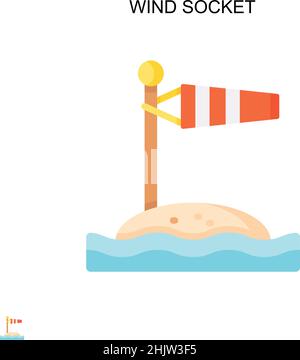 Einfaches Vektorsymbol für Windsteckdose. Illustration Symbol Design-Vorlage für Web mobile UI-Element. Stock Vektor