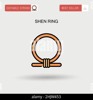 Einfaches Vektorsymbol für den Shen-Ring. Stock Vektor
