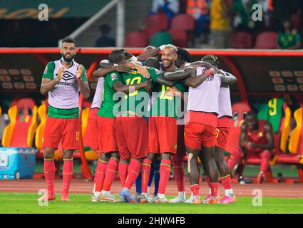 Yaoundé, Kamerun, 13. Januar 2022: !! Während Kamerun gegen Äthiopien – Afrika-Cup der Nationen im Olembe Stadium. Kim Price/CSM. Stockfoto