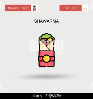 Shawarma einfaches Vektor-Symbol. Stock Vektor