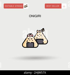 Einfaches Vektorsymbol Onigiri. Stock Vektor