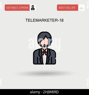 Telemarketer-18 einfaches Vektorsymbol. Stock Vektor