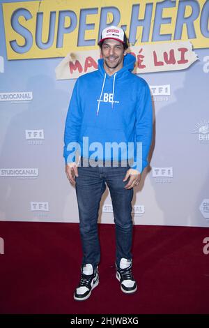 Tomer Sisley bei der Premiere von Super Heros Malgre Lui im Grand Rex Kino in Paris, Frankreich am 31. Januar 2022. Foto von Aurore Marechal/ABACAPRESS.COM Stockfoto