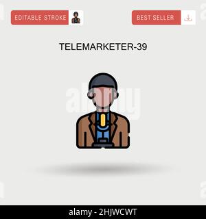 Telemarketer-39 einfaches Vektorsymbol. Stock Vektor
