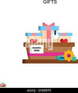 Geschenke einfaches Vektor-Symbol. Illustration Symbol Design-Vorlage für Web mobile UI-Element. Stock Vektor