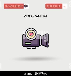 Einfaches Vektorsymbol für Videokamera. Stock Vektor