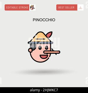 Pinocchio einfaches Vektor-Symbol. Stock Vektor