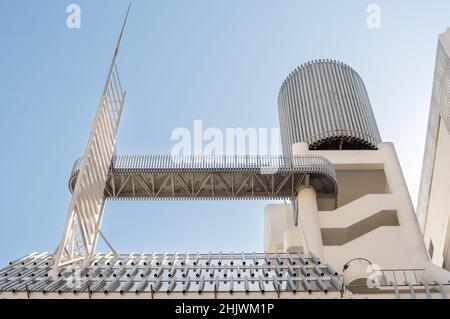 Daiei House Headquarters brutalistisches Gebäude in Nagoya, Japan. Entworfen vom Architekten Paul Rudolph. Stockfoto