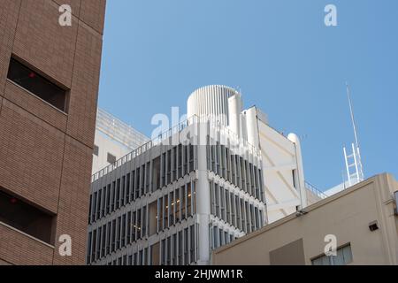 Daiei House Headquarters brutalistisches Gebäude in Nagoya, Japan. Entworfen vom Architekten Paul Rudolph. Stockfoto